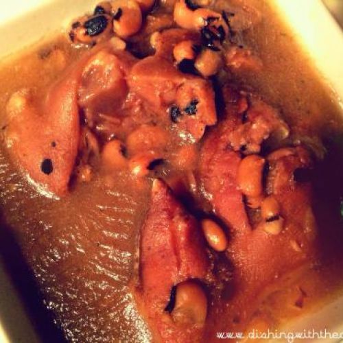 Crock Pot Black Eyed Peas and Pork Feet