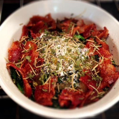 Baked Eggs with Bacon