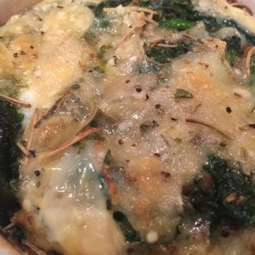 Baked Eggs with Hash Browns and Sausage